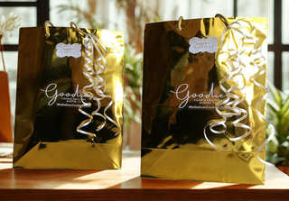 Mini Goodie Bags - Mini Gold Gift Bag with 2-6 Individually Wrapped Cookies